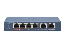 DS-3E0106HP-E 5/3+1 PoE switch, 4x PoE, 2x uplink 10/100Mbps