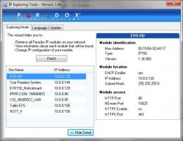 IP-Finder SW pro vyhledani modulů PARADOX v LAN