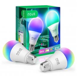 NOUS Smart Bulb P3 (2-pack) Chytrá žárovka RGB E27 9W Tuya