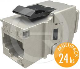 SXKJ-10G-STP-BK-NA Solarix keystone CAT6A rychlozařezávací, multipack 24 ks